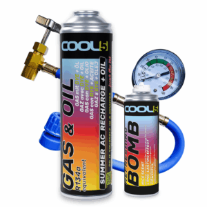 COOL5 2w1 SUMMER AC RECHARGE R134a, Przewód z manometrem + Refreshing Bomb
