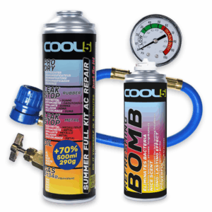 COOL5 5w1 SUMMER FULL KIT AC REPAIR R134a, Przewód z manometrem & Refreshing Bomb