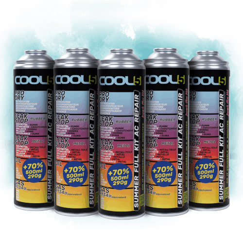 5x COOL5 5in1 KIT COMPLETO ESTIVO RIPARAZIONE AC R134a 290g