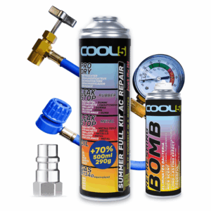 COOL5 5w1 SUMMER FULL KIT AC REPAIR R134a, Przewód z manometrem + Adapter R12 & Refreshing Bomb