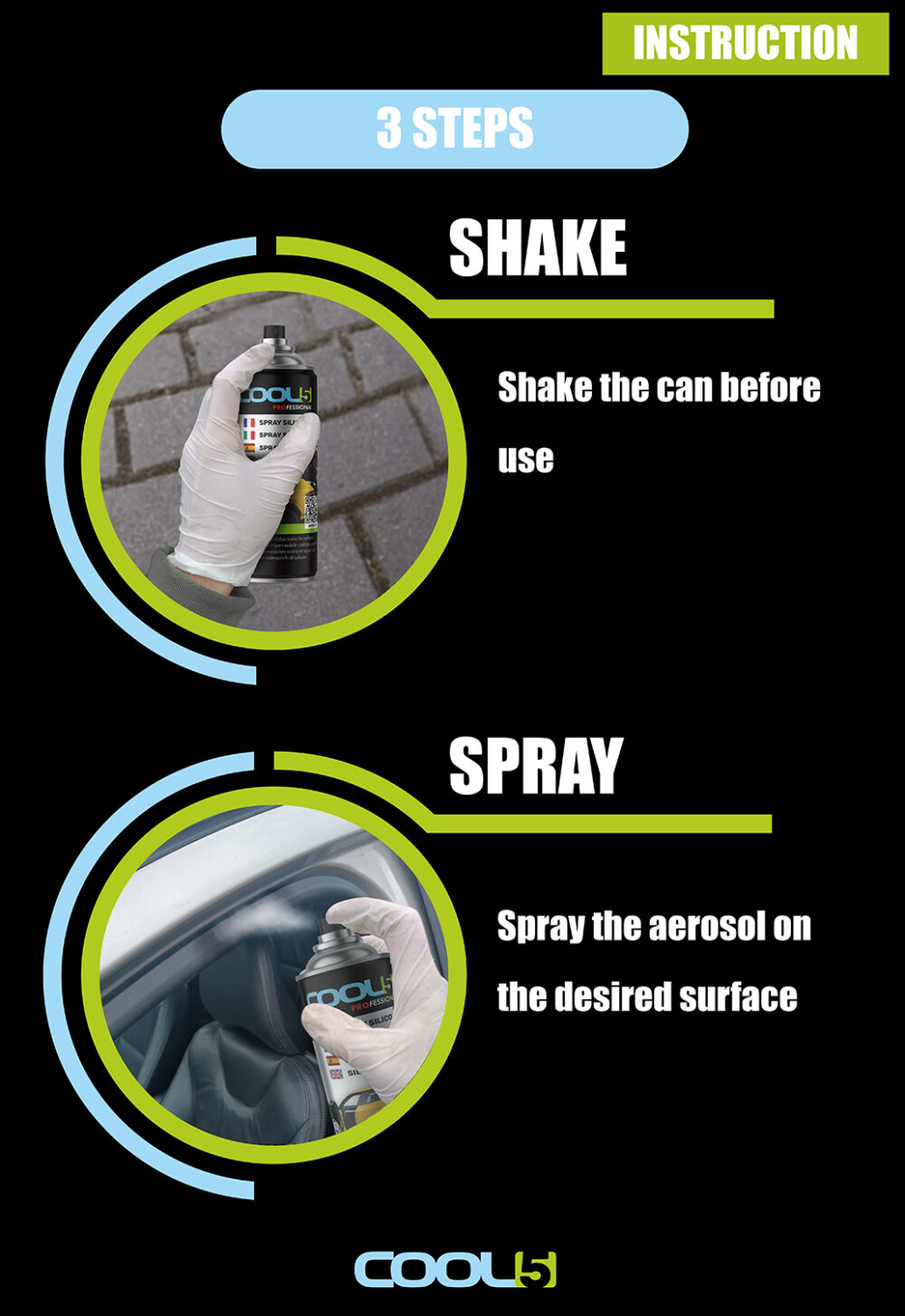 B0DTZ5FGW6.PT04 COOL5 Silicon Spray - Silicone spray for car seals, rubber parts and seat belts 400ml - Image 3