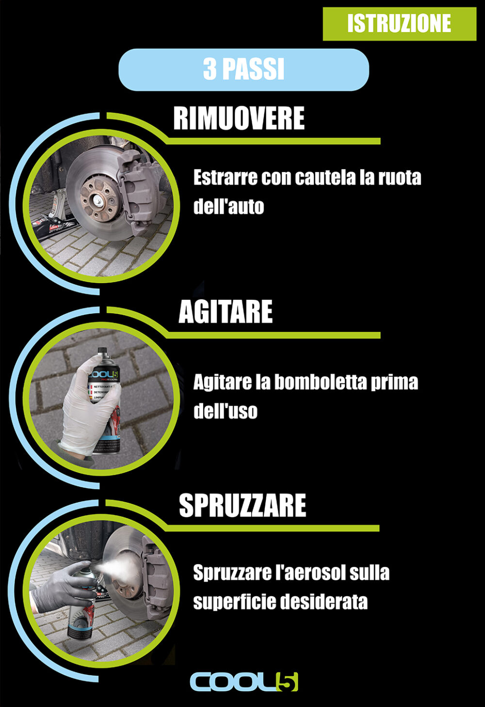B0DTZ51NXH.PT04 COOL5 Detergente per freni - Detergente spray per freni 600 ml - immagine 3